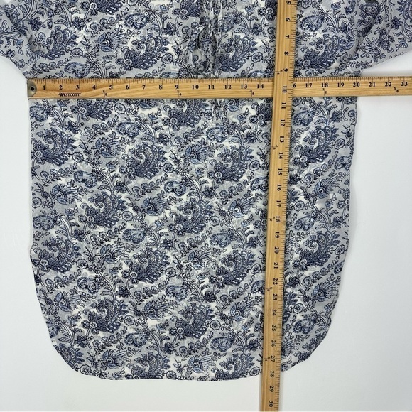 Theory Blouse Sz S  Alrik Avery Silk Peasant Blouse Chiffon Long Sleeve - Picture 6 of 12